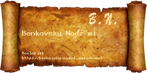 Benkovsky Noémi névjegykártya